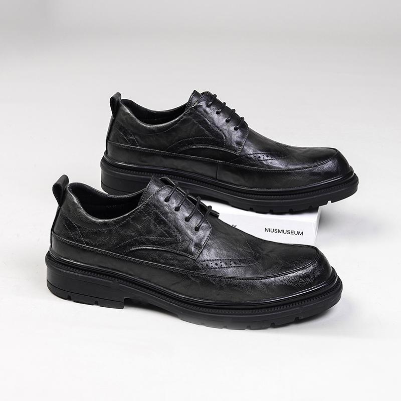 Мужские туфли Harajuku в корейском стиле, уличная одежда, деловая, повседневная, на толстой платформе, натуральная кожа, свадебные туфли, мужские кожаные туфли для мужчин