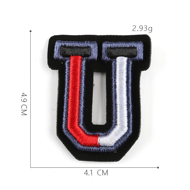 Duoku Embroidery 26 English Letters Three-Dimensional Embroidery Hat Emblem Badge Ironing Velcro Patch Clothing Accessories Cloth Sticker