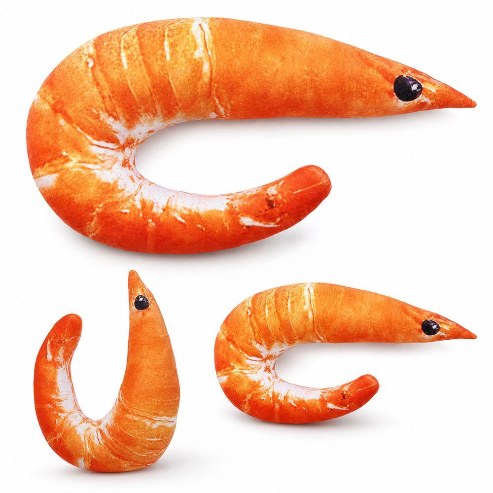 Plush Material Throw Pillows PP Cotton Filled Shrimp Plush Pillow Novelty Throw Pillow For Women