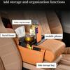 Faux Leather Car Armrest Pad with Cup Holder and Tissue Box - Multifunctional Auto Interior Accessory, Enhances Comfort and Style, Storage Solutio