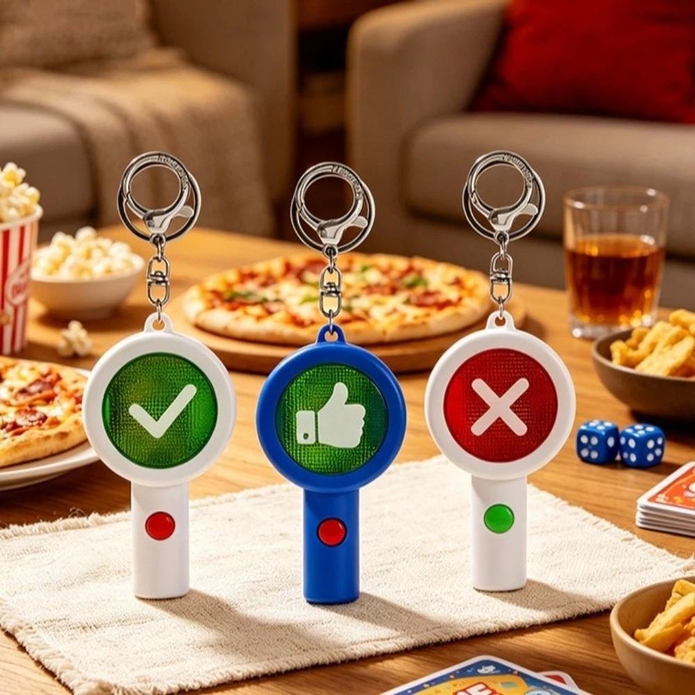 Acrylic Keychain Response Card Both Side Judgement Board Keyring Voting Paddles Kids Learning Tool