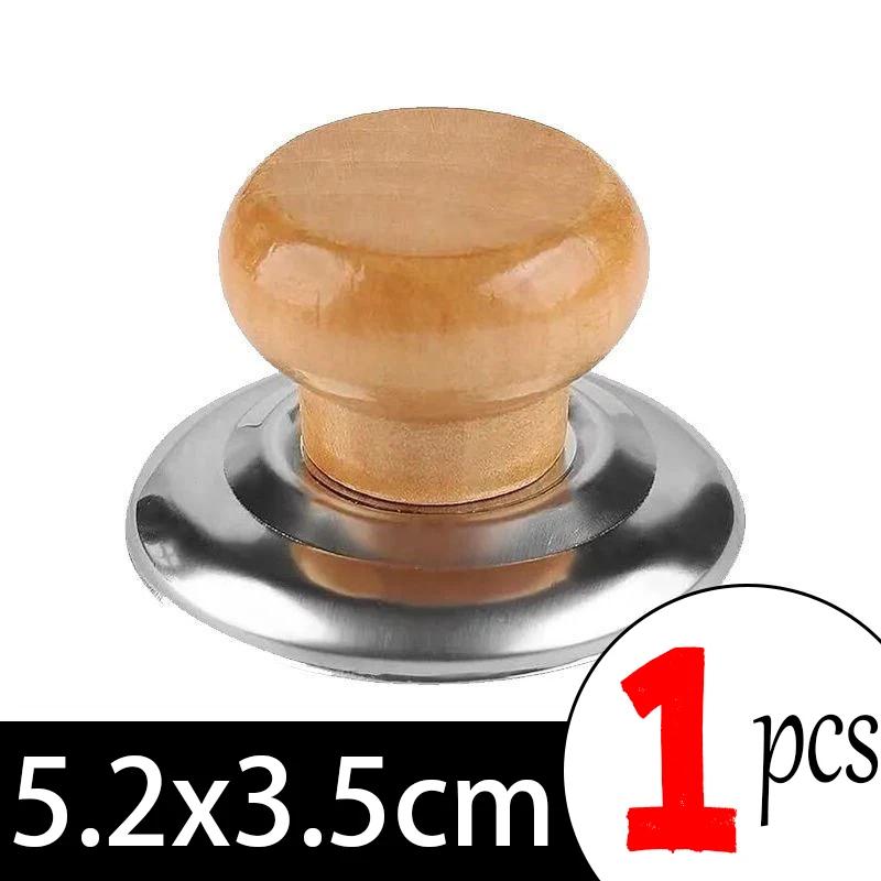 Universal Pot Lib Knobs Caps Wooden Heat-Resistant Cooking Pan Lid Covers Replacement Lifting Handle Kitchen Cookware Handgrip