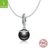 Black Pearl Pendant Necklace S925 Sterling Silver Loose Bead Versatile Diy Bracelet Accessories Scc572