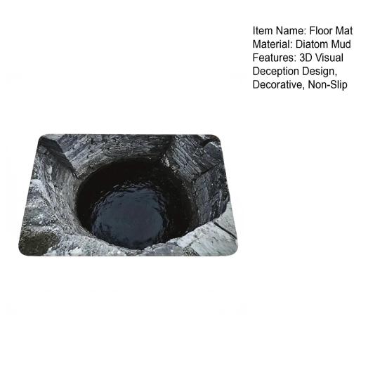 3D Visual Deception Doormat Optical Illusion Non-Slip Floor Mat Absorbent Endless Abyss Machine Washable Rug for Bathroom Bedroom Camping Yoga