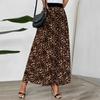 Spring Autumn High Waist Elegant Leopard Printed A Line Skirt