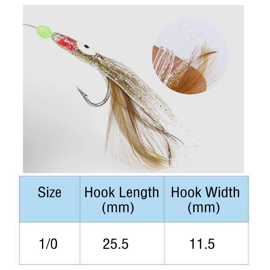 Sabikis Soft Fishing Lure Rigs Octopus 3Packs 5Hooks/Pack Glow Saltwater String Hook Luminous Bead Fishing Lure Bait Rig Tackle
