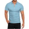 Fashion Zip Polo Shirts Turn-down Collar Simple Daily  Comfortable Summer Short Sleeve Basic Tops Outdoor Clothes