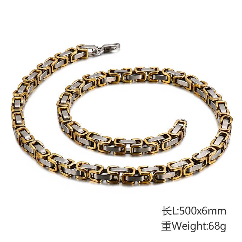 Trendy Back Chain Necklace, Personalized Domineering Men'S Imperial Chain Hip-Hop Jewelry Accessories