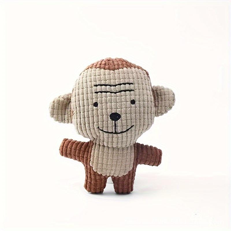 Corduroy Bunny Plush Dog Toy, Squeaky Stuffed Rabbit Chew Toy for Small Medium Dogs, Interactive Pet Play Gift