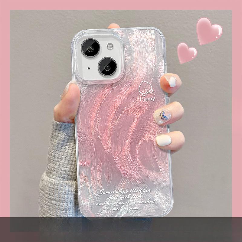 Suitable for Apple 15 Mobile Phone Case Summer Iphone14 Peach Doll Stand 13 Feather Yarn 12/11 Advanced XS/XR