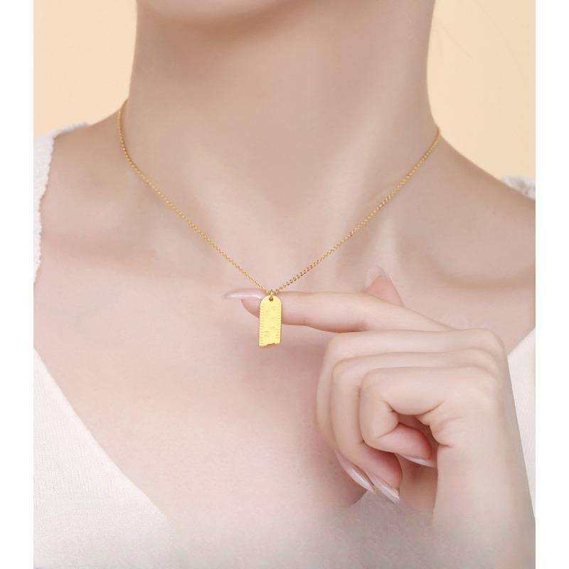 S999 чистое серебро имеет вас достаточно желтое золото кулон ожерелье ключица цепочка комплект цепь