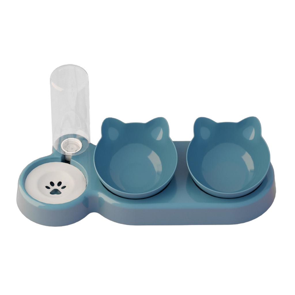 Инновационная автоматическая поилка для домашних животных с двойными мисками для кормления и питья Прозрачная миска для кошек и собак