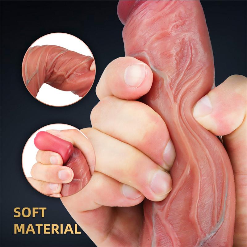 Women's Room Masturbator Color Cosmetics Liquid Silicone Simulation Penis Double-layer Dildo Adult Sex Products