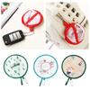 1pcs Portable Folding Fan Portable Cartoon Pocket Cloth Fans Creative Flower Embroidery Silk Fa W2T8