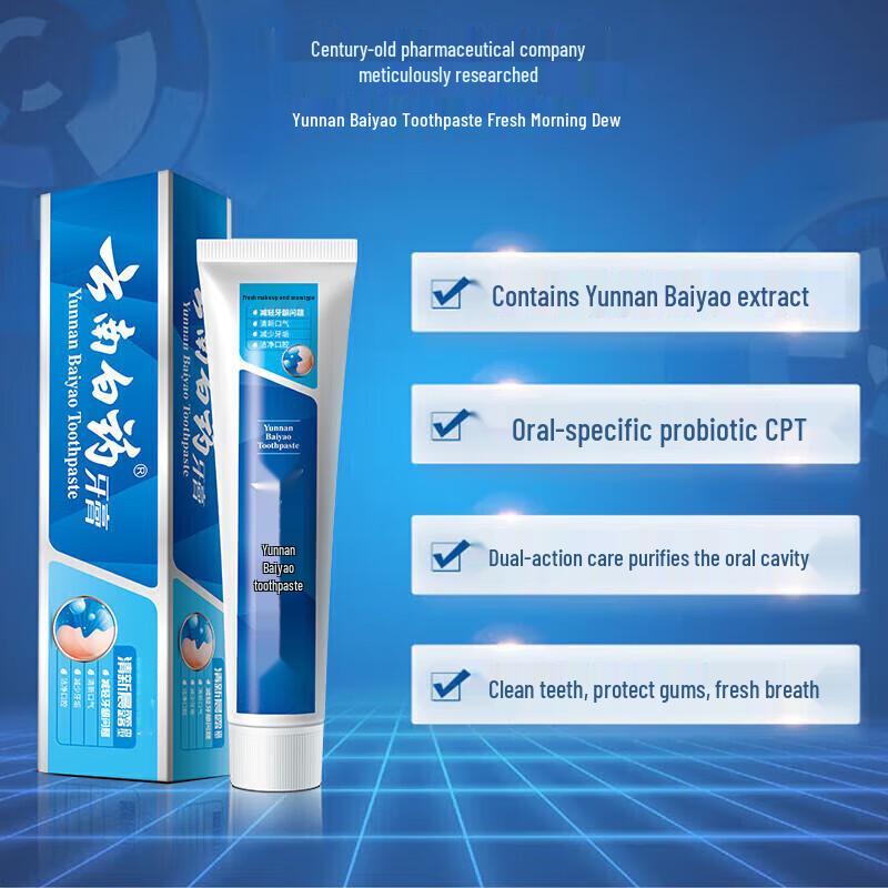 Yunnan Baiyao Toothpaste Duo Pack: Dual Care & Mint Fresh