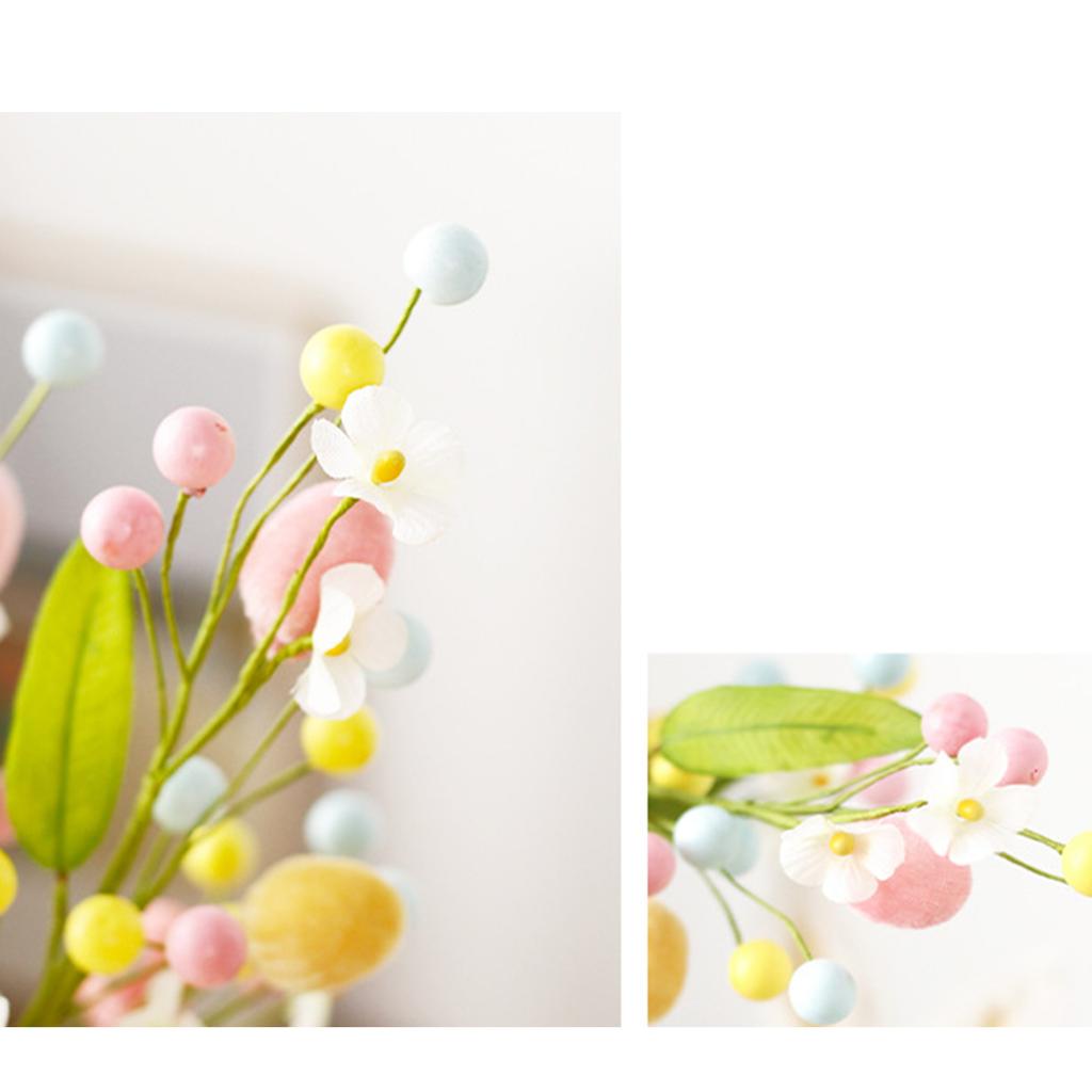 3Pack Artificial Easter Sprays with Pastel Easter Eggs Berry Decorative Spring Floral Stems Speckled Easter Picks Branch