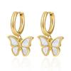 INS Direct Supply Fashion Stainless Steel Shell Butterfly Ear Buckle Women's 18K Versatile Premium Round Earrings