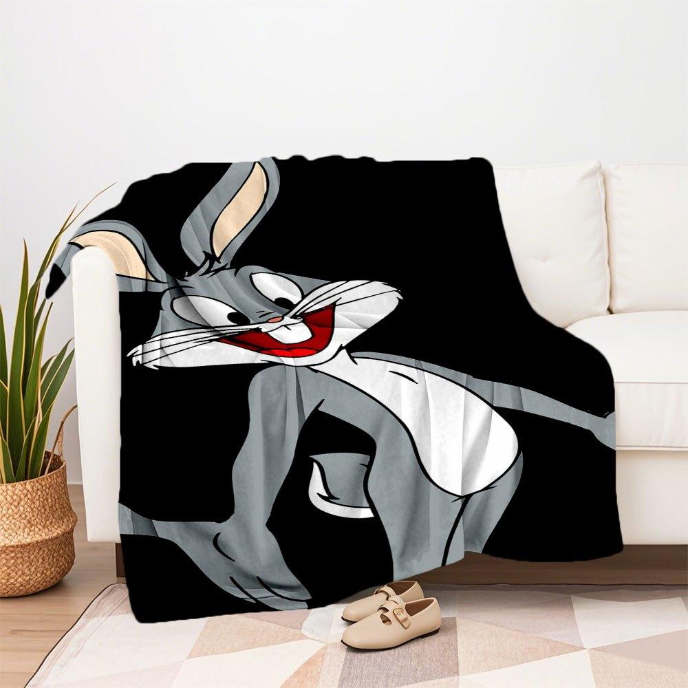"Looney Tunes Bugs Bunny Phone Case Cover"Blanket Flannel Throw Blanket for Sofa, Bed, Travel, Camping, Office
