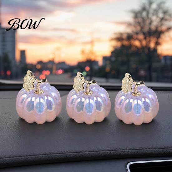 Halloween Gift Idea Acrylic Simulation Pumpkin Decor, Fake Lightweight Centerpiece Ornament for Table Car, Spooky Party Compact Decoration