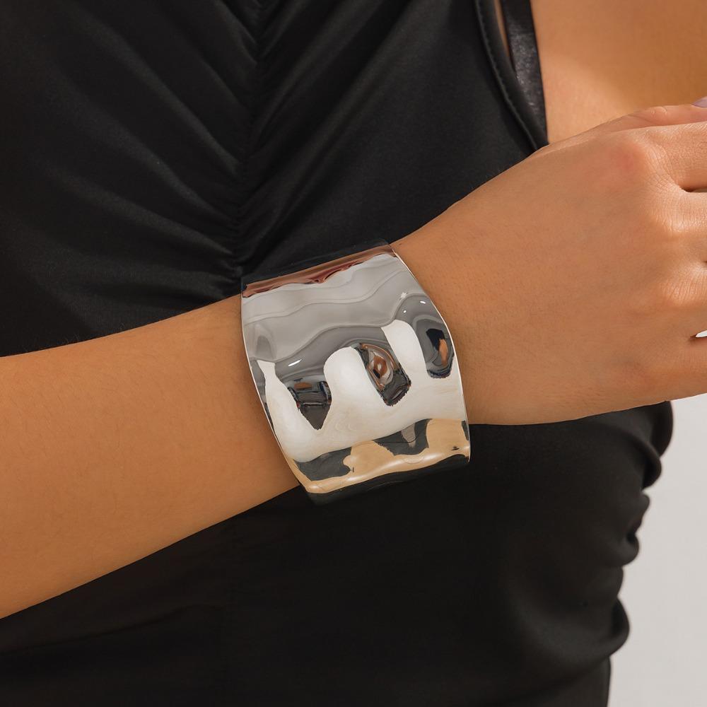 Модные металлические браслеты простые квадратные ручные цепочки золотые геометрические браслеты-манжеты весна