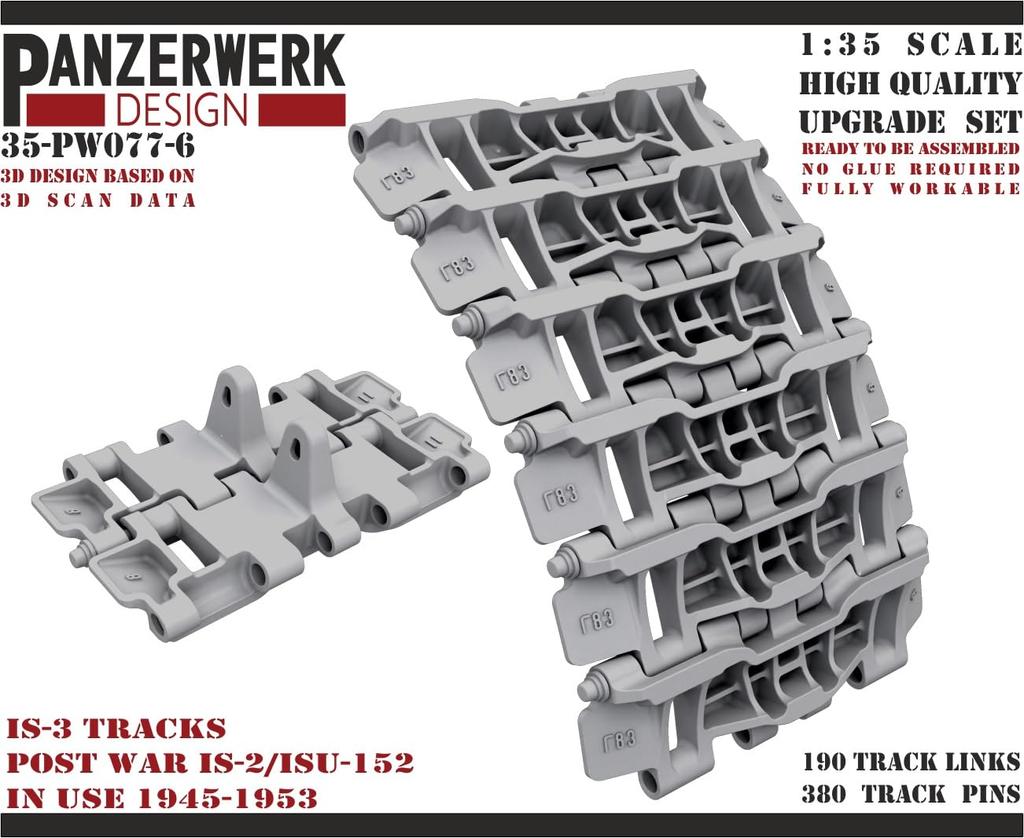 Panzerberg 650mm Movable Track Plastic Model Parts 1/35 JS-3 & JS/JSU 1945-53 WR35077-06 (Tank)