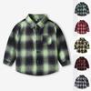Kids Toddler Flannel Shirt Jacket Plaid Long Sleeve Lapel Button Down Shacket Baby Boys Girls Fall Shirt Coat Outwear