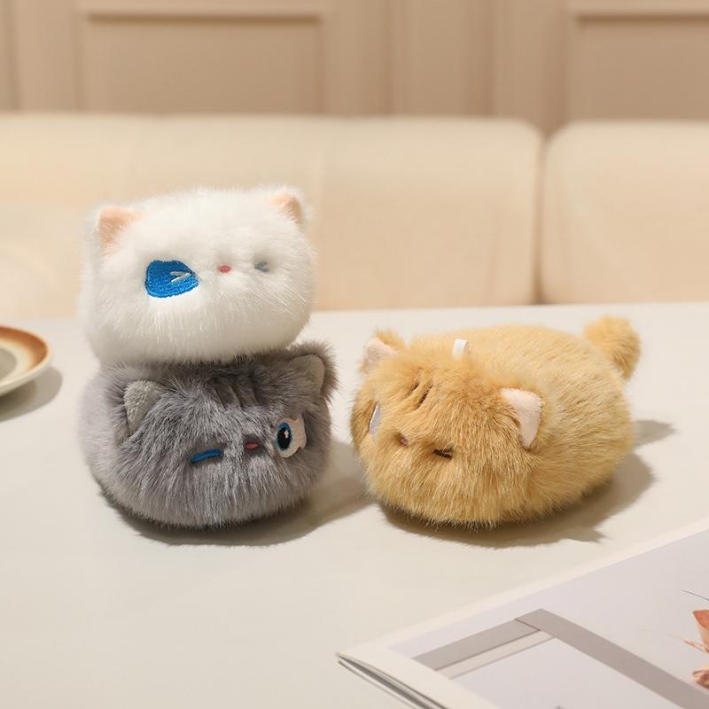 Мультяшные милые черная кошка оранжевая кошка серая кошка плюшевые игрушки мультяшные реалистичные кошки котята куклы подвески для рюкзака подарки на день рождения для девочек
