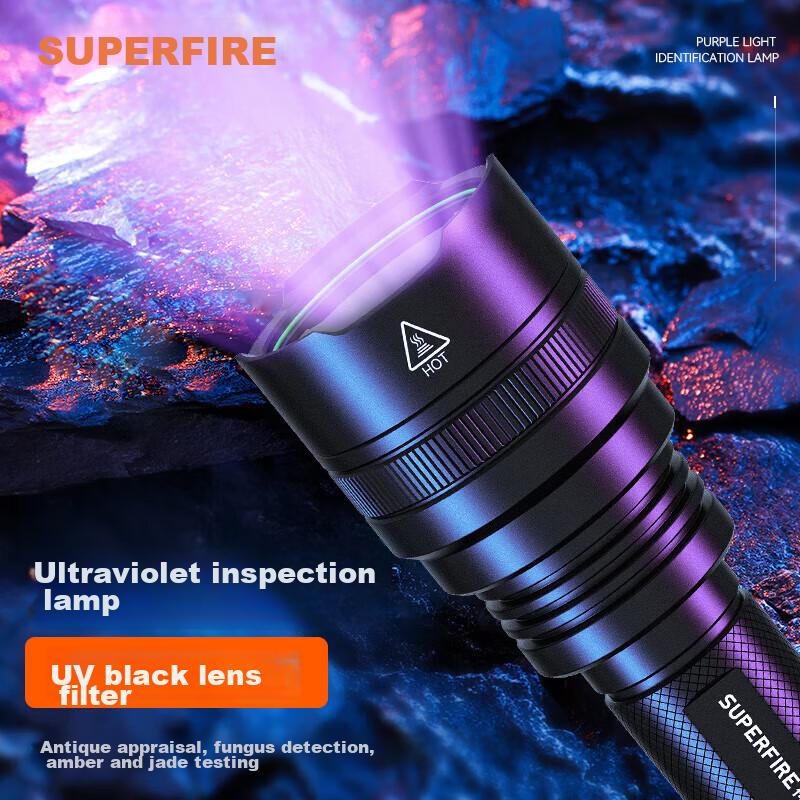 RS03 Ultraviolet Wood's Scorpion Lamp, 365nm UV Flashlight, High-Intensity Light for Currency Inspection And Vegetable Fluorescence Detectio