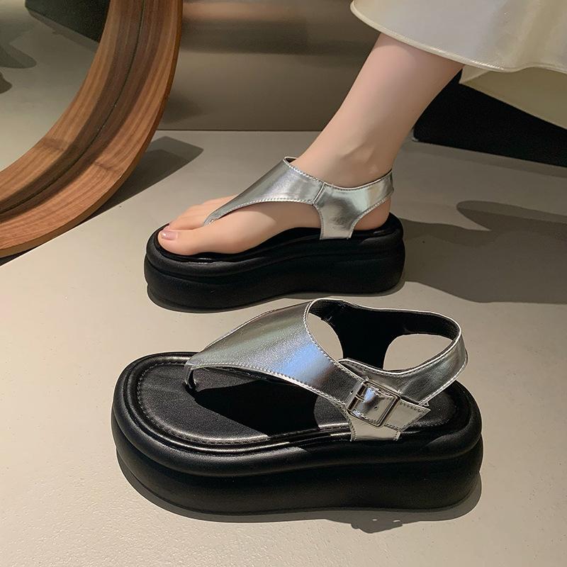 Модные женские сандалии 2025 Лето Новые танкетки Модные EVA шлепанцы Женские туфли на платформе на высоком каблуке Уличная пляжная обувь Sandalias De Mujer