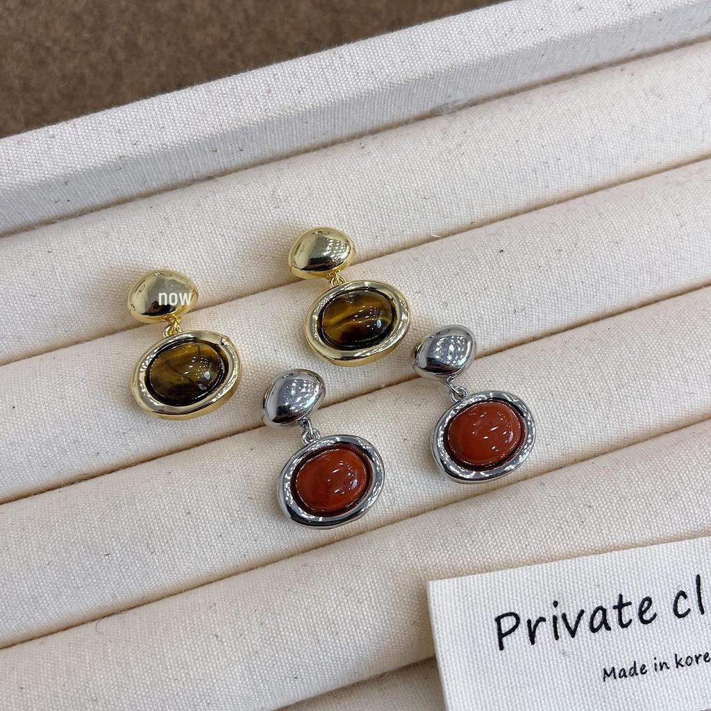 Изысканные серьги 2024 года в стиле ретро Майяр с тигровым глазом: Уникальная элитная роскошь для женщин