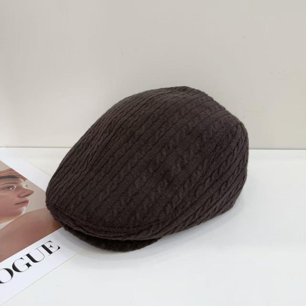 Autumn and winter twist striped knitted forward hat children's fashion versatile trend out of the street casual cap men