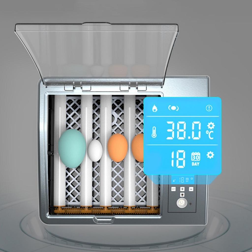 Fully Automatic Digital Egg Incubator, 16 Egg Capacity w/ LCD Display, 110V/12V Dual Voltage, Temperature and Humidity Control
