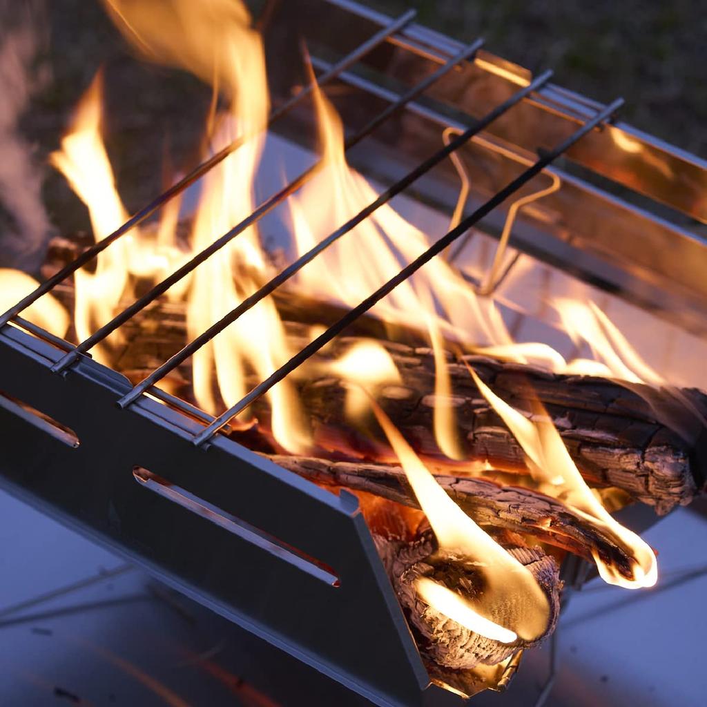 Kamakura Tenmaku SOLOIST HOMURA Bonfire Stand Bonfire Stand Lightweight Folding Compact Barbecue Stove Solo Camping Outdoor Fire Stand BBQ Stainless
