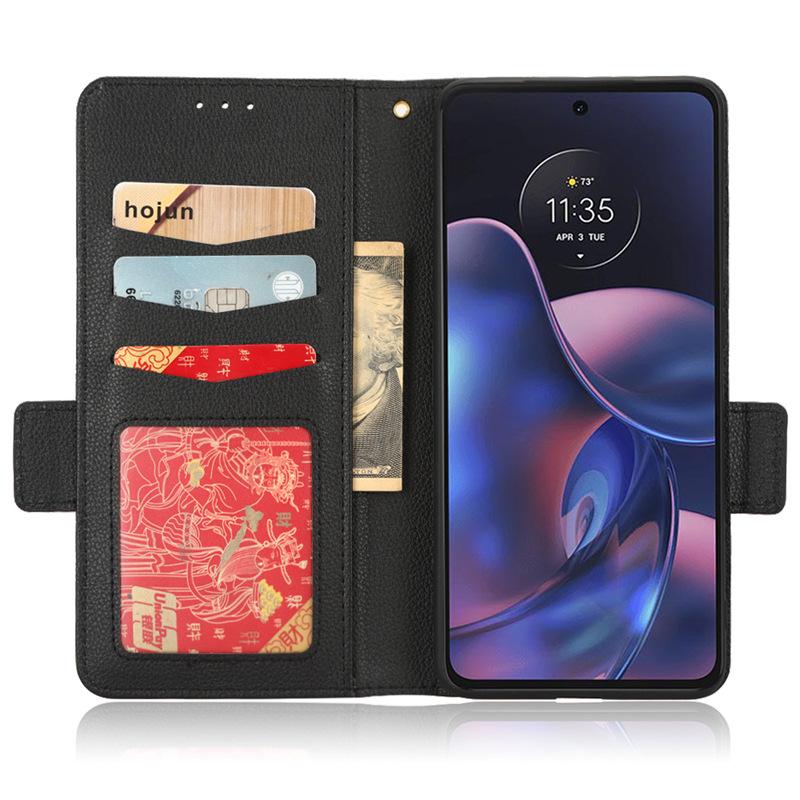 Кожаный чехол-книжка для телефона Motorola Edge 2022 5G