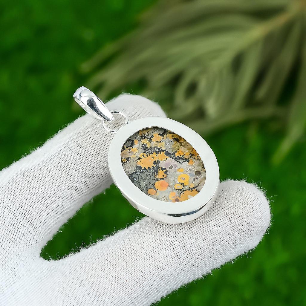 День матери Сделка Стерлинговое серебро Малигано Яшма Драгоценный камень Безель Подвеска Ювелирные изделия