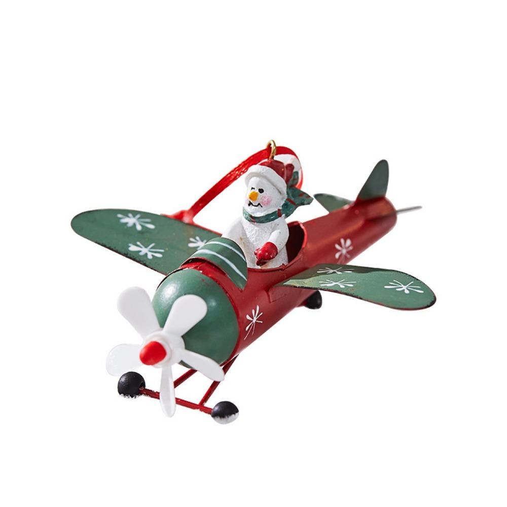 Hot Air Balloon Christmas  Airplane Pendant Iron Snowman Hanging Ornaments  Holiday