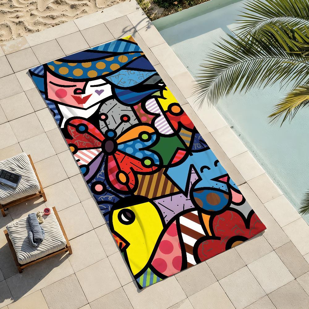 Модный принт R-Romero B-Britto Полотенце Сушильное Банное Полотенце Применимо Для Легкого Плавания Кемпинга Йоги Пляжа Выход