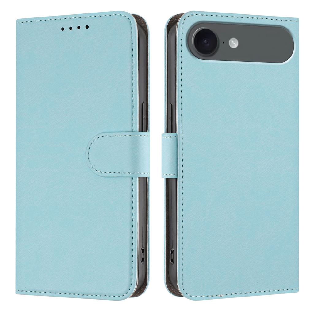 For iPhone 17 Air Leather Case Solid Color Phone Cover with Wallet