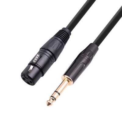 48V-Питаемый 1/4" TRS 6.35мм Штекер к XLR Гнездо Балансный Микрофонный Аудиокабель для Микшера