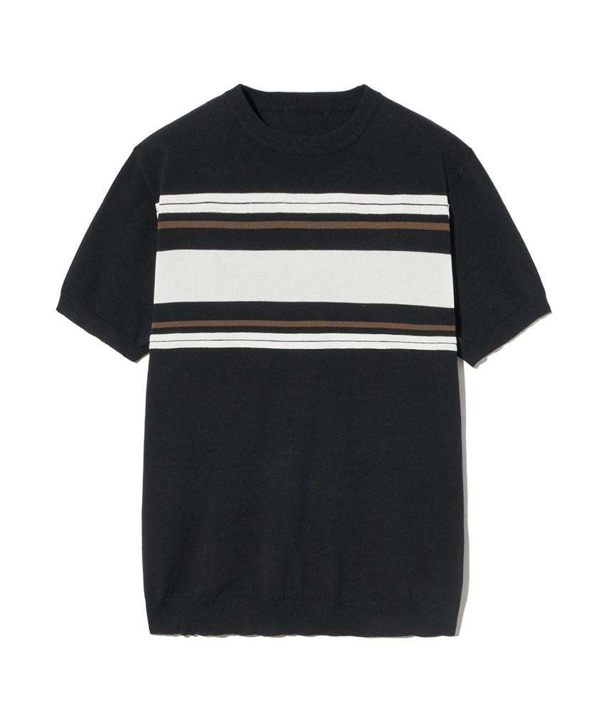 IRONYPORNO WHITELINE 86-Iroj048 Color Mix Round Short Sleeve Knit 4 Colors