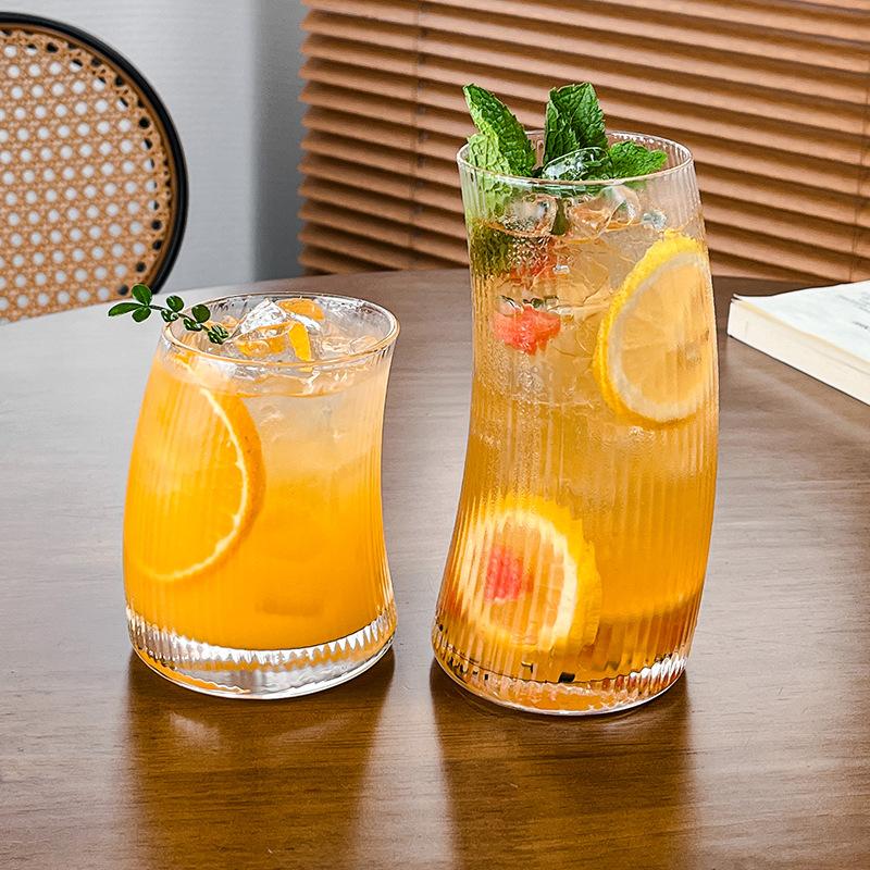 325 мл/500 мл Бокал для коктейлей с вертикальными полосками Бар Креативный Прозрачный Бокалы для виски, бренди, пива Чашки для сока и холодных напитков Посуда для напитков