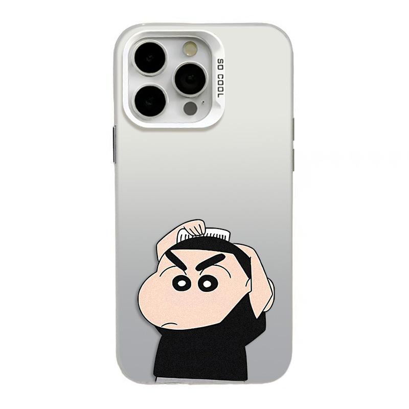 Серебряный чехол для телефона Shin-chan для iPhone 13/14Pro/15ProMax/16Pro/17