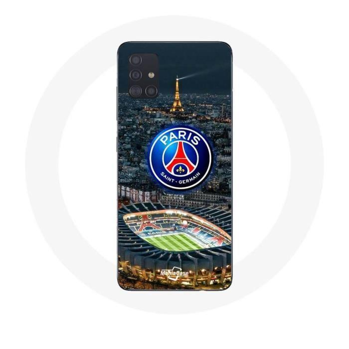 Coque - maniacase - Samsung Galaxy A51 - Noir - Souple - PSG Logo Tour Eiffel