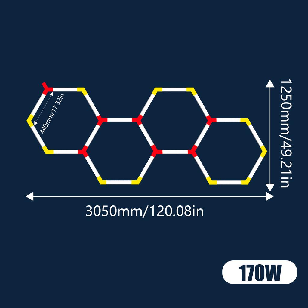 Парикмахерская Салон красоты Светодиодный потолочный светильник Шестиугольный Гаражный светильник AC85-265V Сотовый Светодиодное трубчатое освещение Для мастерской по детейлингу автомобилей