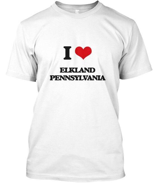 Футболка I Love Elkland Pennsylvania Сделано в США Размеры от S до 5XL