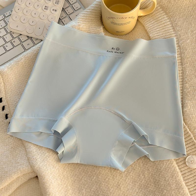 Женские новые весенне-осенние трусы-боксеры из ледяного шелка с удлиненными штанинами, с дышащей хлопковой ластовицей 10А, средней посадки