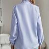 Женская длинная рубашка в полоску с кружевным воротником на пуговицах, осенне-зимние белые рубашки для офиса, женская блузка