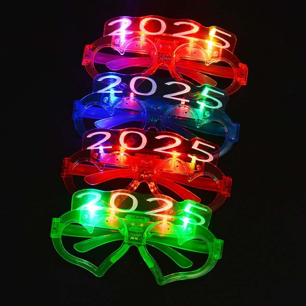 Любовь Сердце Форма 2025 С Новым Годом Светящиеся Очки Новогодняя Вечеринка Очки Рейв Ночной Клуб