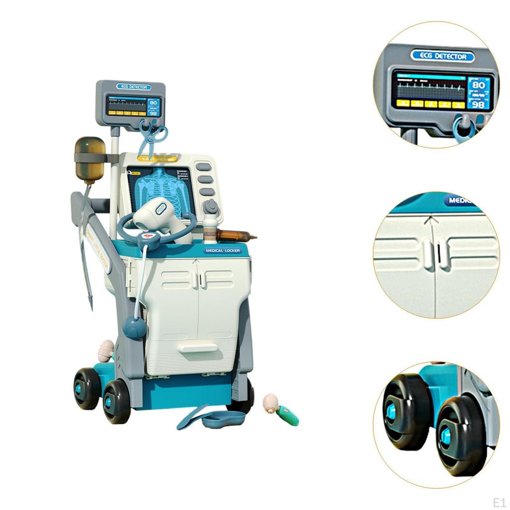 Case for Children with Cart, Station Set Pretend Play, Role Play