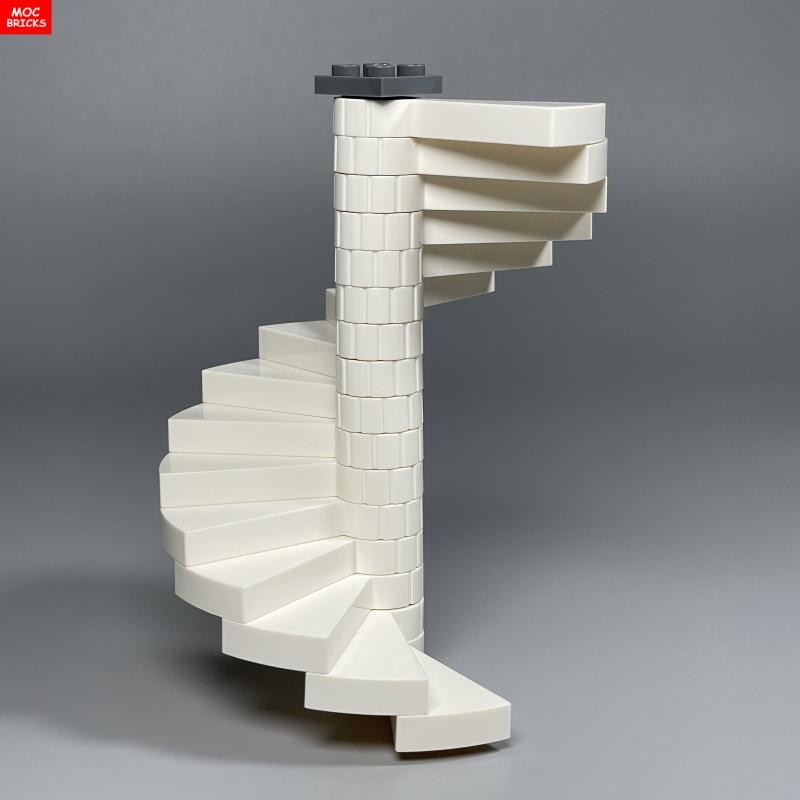 Set  MOC Bricks City Castle Stairs Spiral Step 40243 Support 1x1x5 40244 Assembles Particles Building Blocks